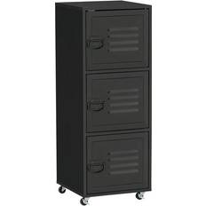 Storage Cabinets Homcom 3-Tier Black Storage Cabinet 38x103cm