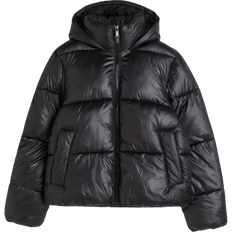 Damen Jacken H&M Hooded Puffer Jacket - Black