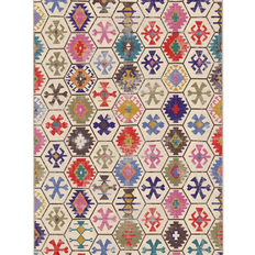 vidaXL Area Rug Blanco, Multicolor, Azul cm