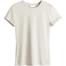 H&M Figure-Fitting T-shirt - Light Beige