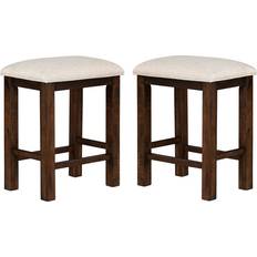 Red Barrel Studio Counter Stool Brown Seating Stool 25" 2pcs