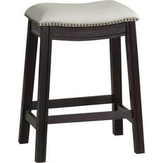 Red Barrel Studio Saddle Gray/Espresso Seating Stool 18" 4