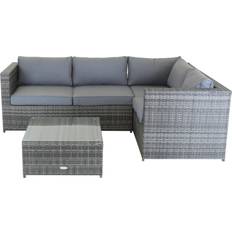 Synthetic Rattan Outdoor Lounge Sets Garden & Outdoor Furniture Charles Bentley GLWFCORSOFA01 Outdoor Lounge Set, 1 Table incl. 4 Sofas