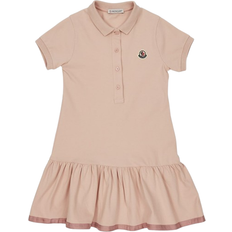 Moncler Girl's Logo Patch Polo Dress - Pink