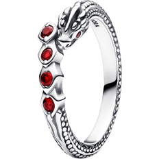 Bagues Pandora Game of Thrones Dragon Sparkling Ring - Silver/Red