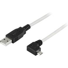 Usb micro vinklad Deltaco USB A - USB Micro B (Angled) 2.0 M-M 2m