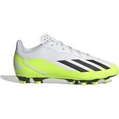 Grønne Fotballsko adidas Junior X Crazyfast.4 FG - Cloud White/Core Black/Lucid Lemon