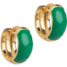 ENAMEL Copenhagen Wide Hoops - Gold/Green