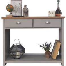 Console Tables GFW Lancaster Grey/Natural Console Table 35x97cm