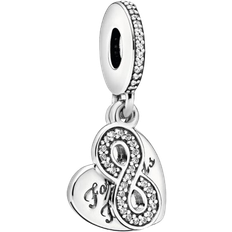 Breloques et Pendentifs Pandora Forever Friends Heart Dangle Charm - Silver/Transparent