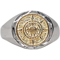 Men - Shiny Rings Serge Denimes Compass Ring - Silver/Gold