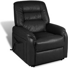 Plast Fåtöljer vidaXL Faux Leather Black Fåtölj 111cm