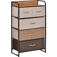 Multicoloured Chest of Drawers Homcom 3-Tier Storage Organizer Multicoloured Chest of Drawer 58x99cm