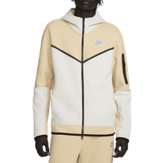 Nike tech fleece beige hoodie NIKE Men's Sportswear Tech Fleece Full-Zip Hoodie - Sesame/Light Orewood Brown/Light Photo Blue