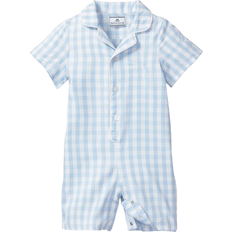 Petite Plume Baby's Twill Romper - Light Blue Gingham