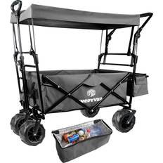 Folding wagon with canopy AESRAOU Collapsible Folding Wagon with Removable Canopy