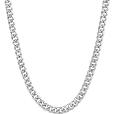 Unisex - White Gold Necklaces Italian Gold Miami Cuban Chain Necklace - White Gold