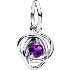 Pandora February Eternity Circle Dangle Charm - Silver/Purple