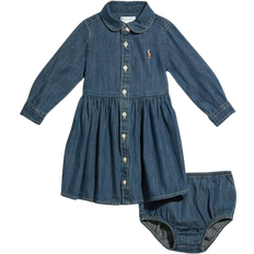 18-24M Dresses Children's Clothing Polo Ralph Lauren Baby's Shirred Denim Shirtdress & Bloomer - Indigo Blue