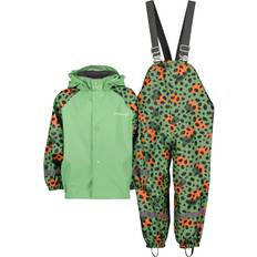 Eristävä Toiminto Sadetakit Didriksons Slaskeman Printed Kid's Set - Wild Dot Green (504729-A10)