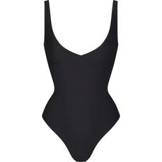 Polyamide Shapewear & Under Garments SKIMS Unlined Plunge Thong Bodysuit - Onyx