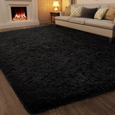 Ophanie Fluffy Fuzzy Black 48x72"