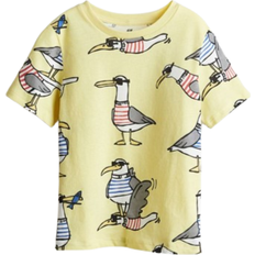 H&M Print T-shirt - Light Yellow/Seagulls (1216652015)