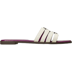 Leather Slides Tory Burch Ines Multi-Strap - Blanc/Violet Wave