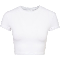 Alosoft Crop Finesse Short Sleeve Top - White