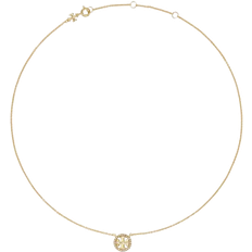 Miller Pavé Logo Delicate Necklace - Gold/Transparent