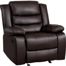 Leathers Armchairs PrimeZone Oversized Rocker Brown Armchair 40"