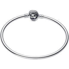 Pandora Jewelry Pandora Moments Encircled Clasp Bangle - Silver/Transparent