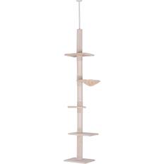 Cat Tree - Cats Pets Pawhut 5-Tier Cat Floor to Ceiling Scratching Tree 40x34x260cm