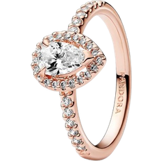 Pandora Sparkling Pear Halo Ring - Rose Gold/Transparent