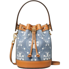 Tory Burch T Monogram Denim Mini Bucket Bag - Multi