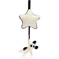 Jellycat Cat Soft Toys Jellycat Bashful Puppy Musical Pull Soft Toy, Black/Cream