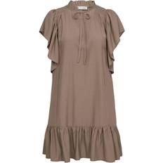 Brun - Knælange kjoler Co'Couture Tora Frill Dress - Walnut