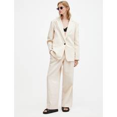 Chinos - Dame - Hvid Bukser AllSaints Payton Wide Leg Pinstripe Trousers, Cream