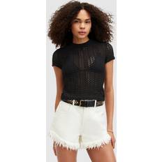 AllSaints Women T-shirts AllSaints Karma Stevie Crochet Style T-Shirt