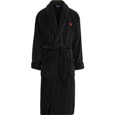 Cotton - Men Robes Polo Ralph Lauren Velour Kimono Robe - Black