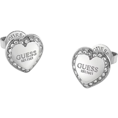 Guess Damen Ohrringe Guess Earrings Fine Heart - Silver/Transparent