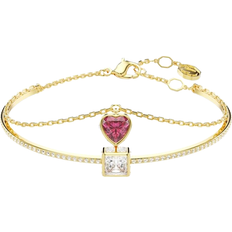 Vergoldet Armbänder Swarovski Chroma Bangle - Gold/Pink/Transparent