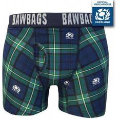 Bawbags Men's Scotland Rugby Tartan Boxer Shorts Dark-Blue