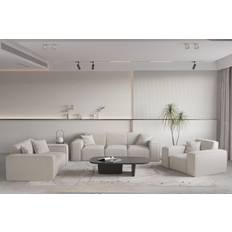 Beige Divani Fun furniture Celes Premium Beige Divano 225cm Divano 6 Posti