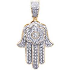 Unisex - White Gold Charms & Pendants Jewelry Unlimited Hamsa Flower Pendant - White Gold/Diamonds