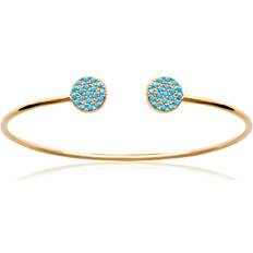 Les Trésors de Lily [P9666] Bracelet plaqué or ouvert 'Boho' turquoise doré mm mm