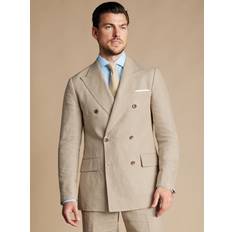 Lino Trajes Charles Tyrwhitt Double Breasted Linen Jacket - Taupe