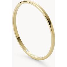 Fossil Rings Fossil Ellis All Stacked Up Gold-Tone Stainless Steel Band Ring JF04105710 JF04105710