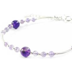 Amethyst - Silver Bracelets Les Trésors de Lily [I0023] Amethyst 'Mineralia' Silver Bracelet
