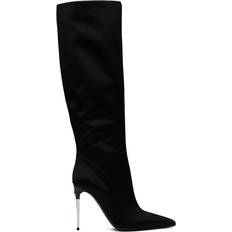 Dolce & Gabbana High Boots Dolce & Gabbana Black Satin Tall Boots 80999 Nero IT